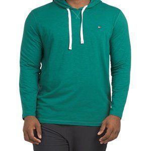 Tommy Hilfiger XL Green Stretch Jersey‎ Drawstring Hoodie